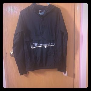 Black windbreaker